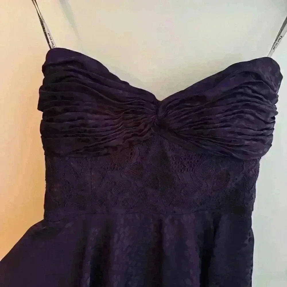 Flor et. al Ashley Strapless Heart Lace Peplum Midi Dress - Picture 8 of 9